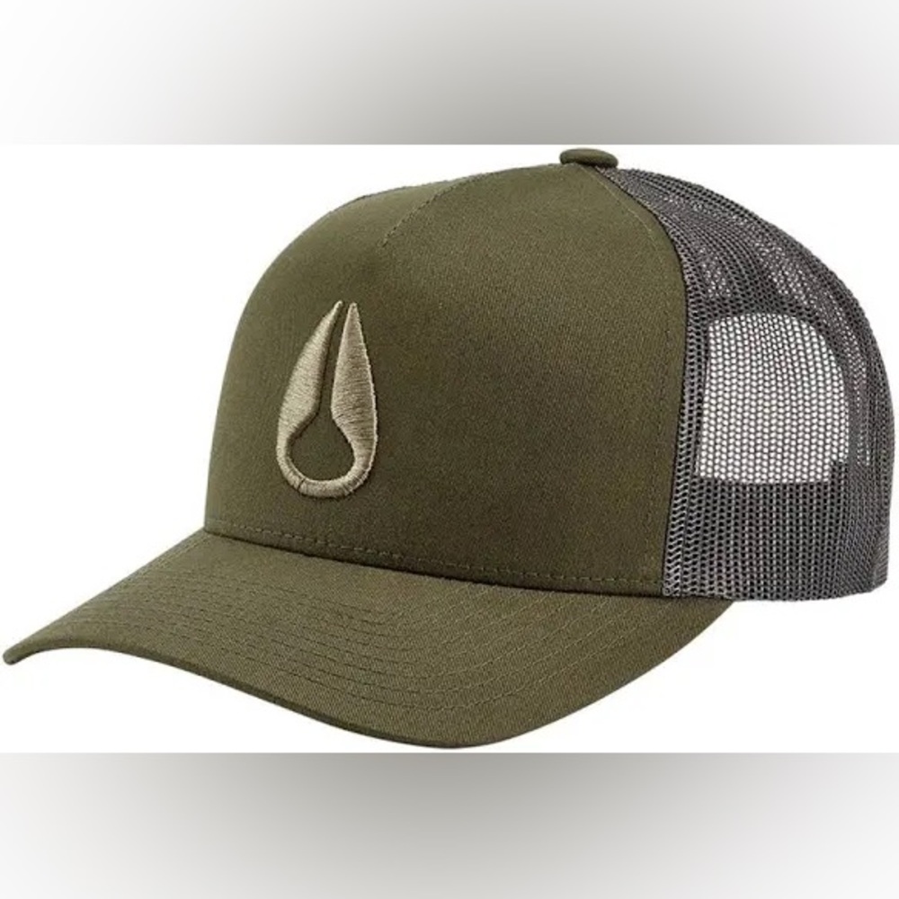 Nixon Iconed Trucker Hat Olive Green